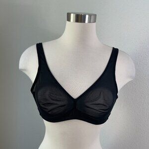 Cuup Womens XS Black Sheer‎ Mesh Bra A-C Cup Adjustable Straps Wireless
